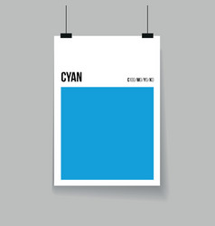 Cyan Blue Color Template Cmyk Poster