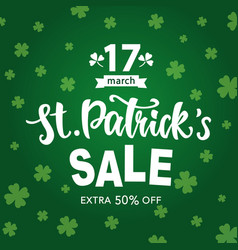 Saint Patricks Day Sale Typography Banner