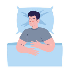 Man Sleeping With Blue Pijama