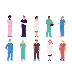 Set Healthcare Workers Doctors And Nurses