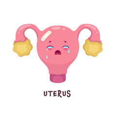 Uterus Sick Injured And Unhealthy Organ Character