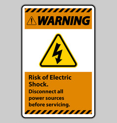 Warning Risk Of Electric Shock Symbol Sign