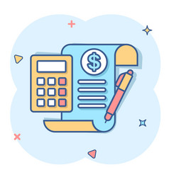 Money Calculation Icon In Comic Style Budget