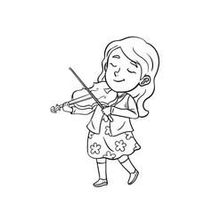 Violinist Isolated Coloring Page For Kids