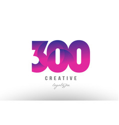 300 Pink Gradient Number Logo Icon Design