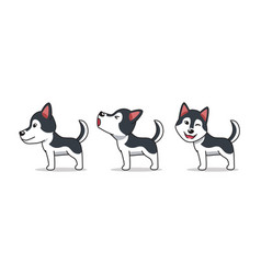 Cartoon Character Siberian Husky Dog Poses