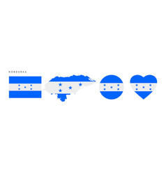 Honduras Flag In Different Shapes Icon Set Flat