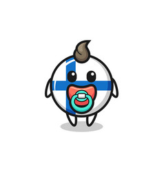 Baby Finland Flag Badge Cartoon Character