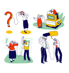 Characters Using Deaf Phone Adults Seniors