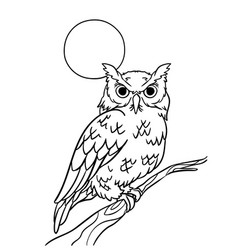 Owl Isolated Coloring Page For Kids