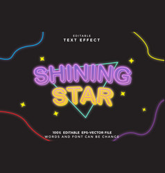 Shining Star Editable Text Effect 3d Neon Style