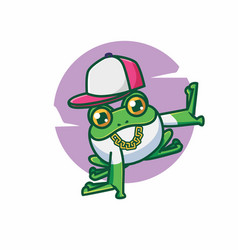 Cute Frog Dancer Hiphop Hat Golden Necklace