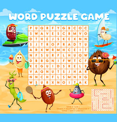 Nuts Characters On Summer Beach Word Search Game