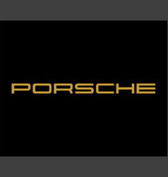 Porsche Logo Brand Car Symbol Name Black And Gold