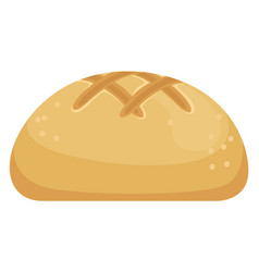 Round Bread Loaf Icon Cartoon Wheat Bakery