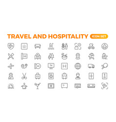 Set Of Outline Icons Related To The Hospitality