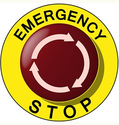 Mushroom push button switch emergency stop power Vector Image