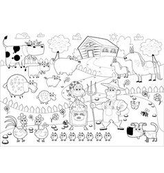 Funny Farm Family In Black And White