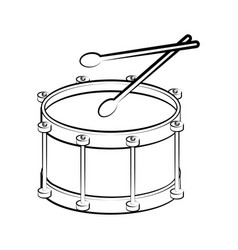 Isolated drum outline musical instrument Vector Image