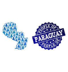 People Composition Of Mosaic Map Paraguay