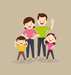 Strong Family Exercise Together Healthy Family