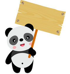 Funny Panda Holding A Wooden Sign