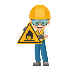 Industrial Worker With Flammable Material Hazard