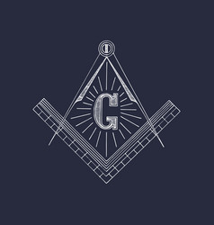 Masonic Square And Compass Symbols Hand Drawn