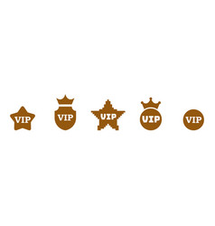 Vip User Icon Set Premium Member Sign