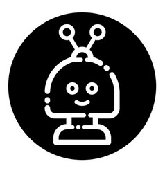 Android Funny Robot Glyph Flat Icon Isolated