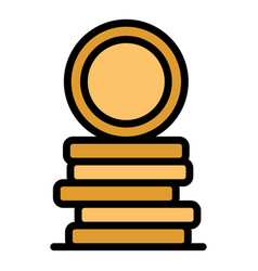 Human Resources Coins Stack Icon Flat