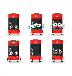 Li Ion Battery Character With Sad Expression