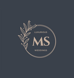 Ms Initials Letter Wedding Monogram Logos