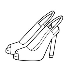 Coloring Book Cartoon Women Shoes