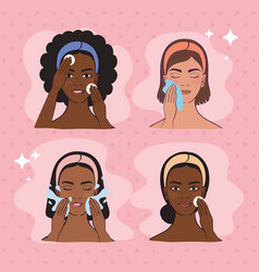 Four Women With Skincare Treatment