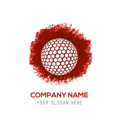 Golf Ball Icon - Red Watercolor Circle Splash