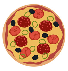 Pizza Top View With Food