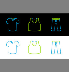 Set Line Pants T-shirt And Undershirt Icon