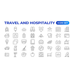 Set Of Outline Icons Related To The Hospitality