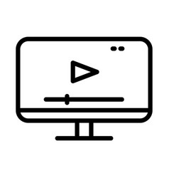 Video Player On Monitor Outline Icon