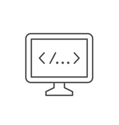 Computer Coding Line Outline Icon