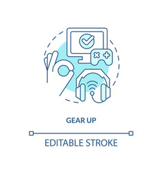 Gear Up Turquoise Concept Icon