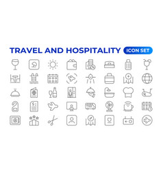 Set Of Outline Icons Related To The Hospitality