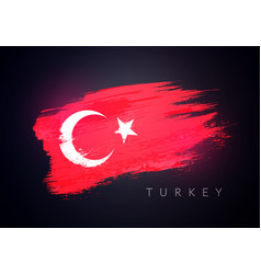 Grunge Brush Stroke Flag Of Turkey