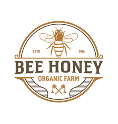 Honey Bee Or Organic Bee Farm Retro Vintage Style