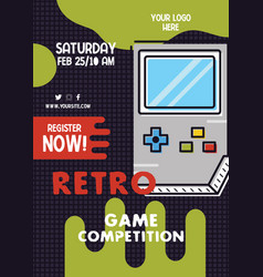 Retro Gaming Flyer Template With Vintage Game