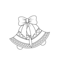 Bells With Bow Coloring Page Black And White