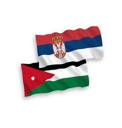 Flags Of Hashemite Kingdom Of Jordan And Serbia