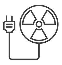 Radiation With Plug Warning Linear Icon