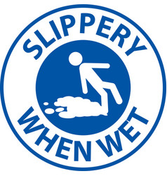 Slippery When Wet Floor Sign On White Background